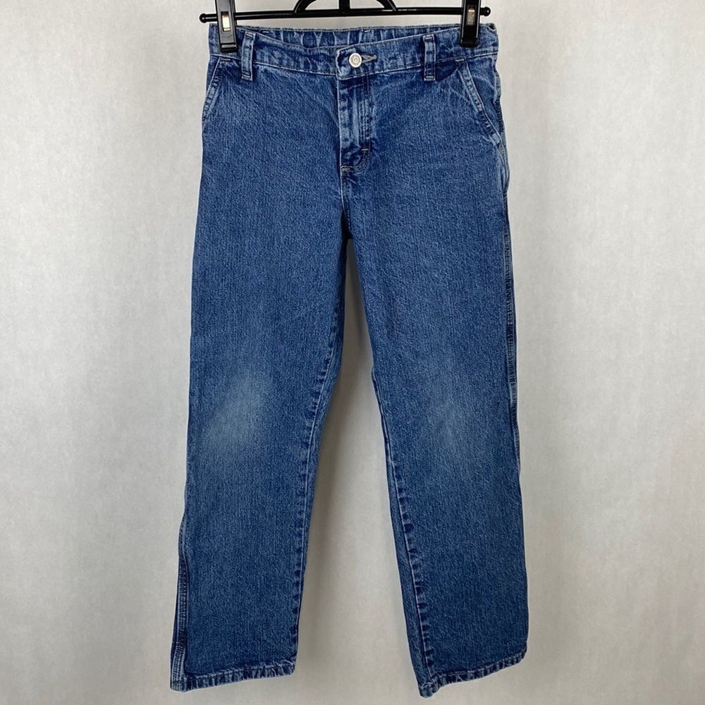 Wrangler Boys Carpenter Jeans Denim Pants Sz 12 Adjustable Waist